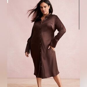 Lane Bryant Satin Shirtdress - Plus Size